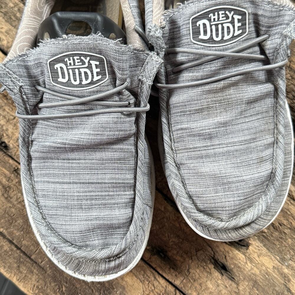Hey Dude Wally Youth Blend Linen Shoes Stone Size US 5 / Women 6 / EU 37